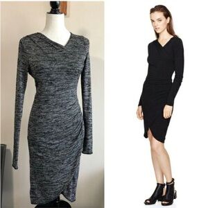 🆕Aritzia Wilfred Free klum body-con asymmetrical dress in heather grey 🩶